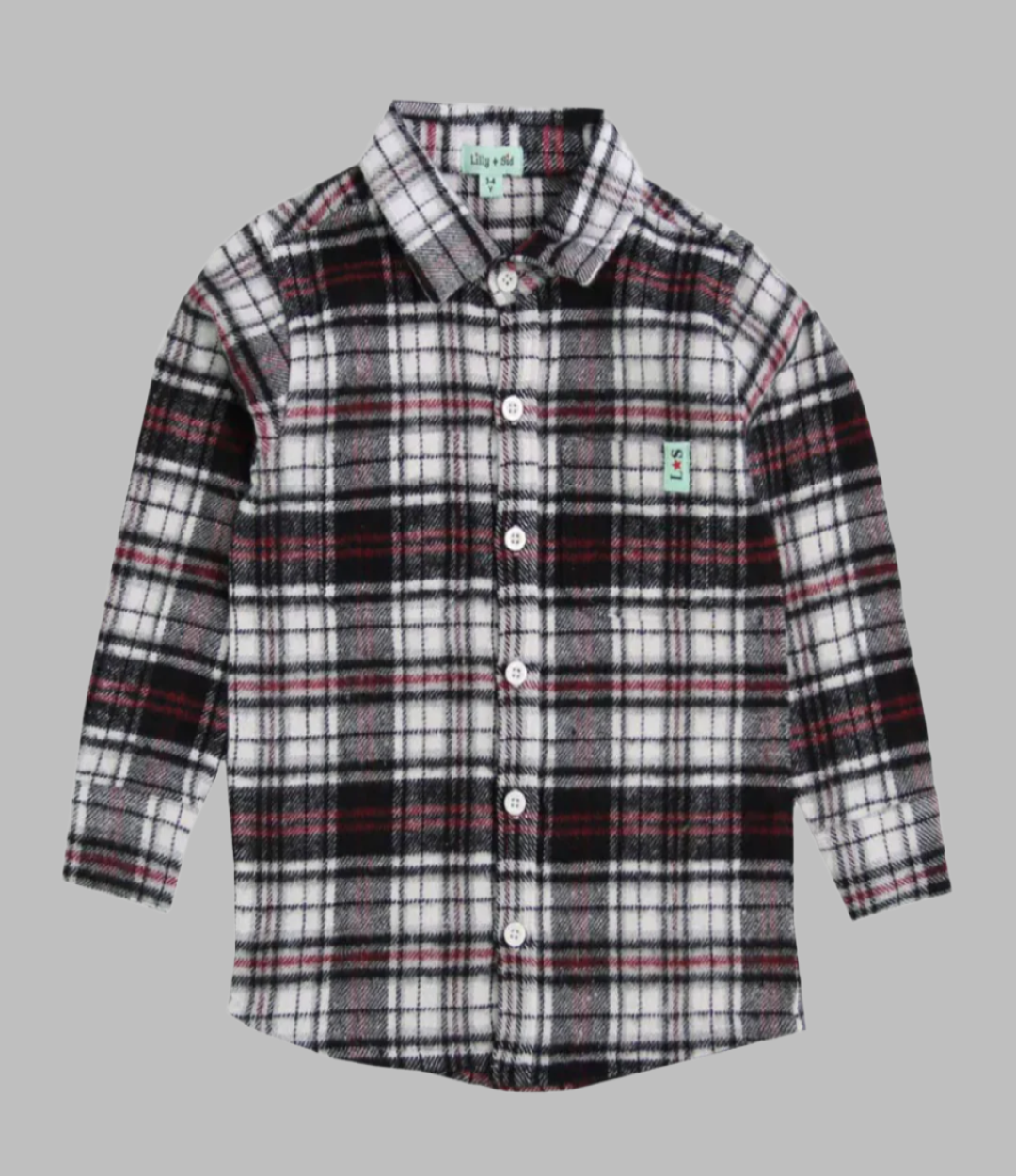 organic cotton Classic button down Check Flannel Shirt