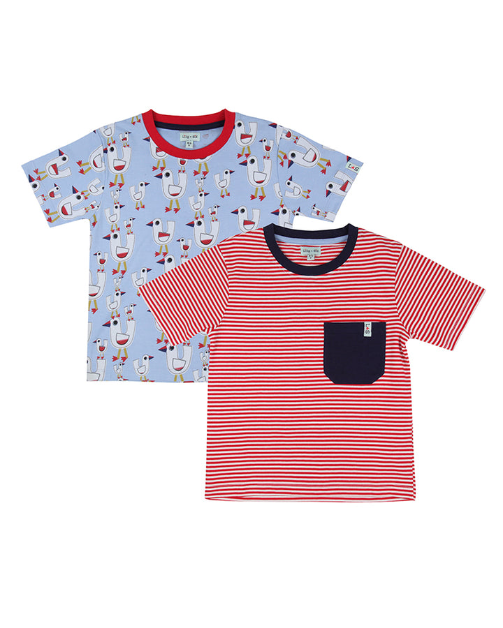 Sandy Seagull & Stripe T-Shirts - 2 Pack