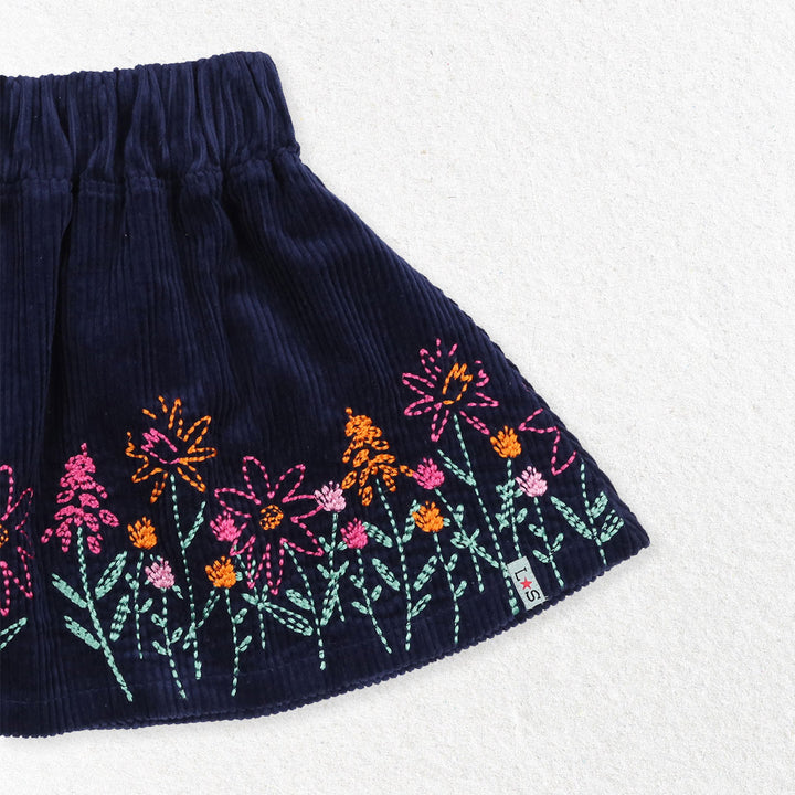 Flower Border Cord Skirt