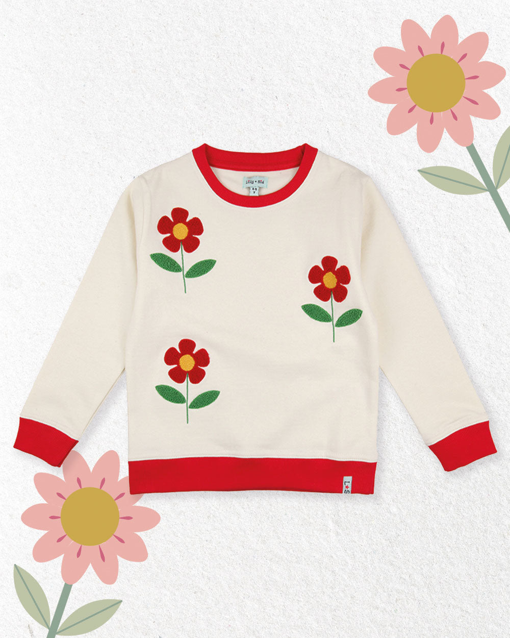 Flower Embroidered Sweatshirt