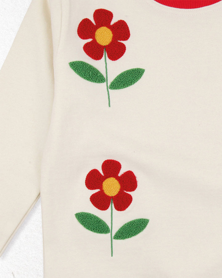 Flower Embroidered Sweatshirt