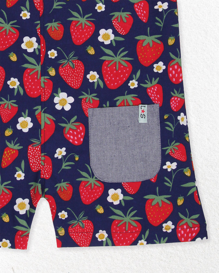 Strawberry Woven Dungarees