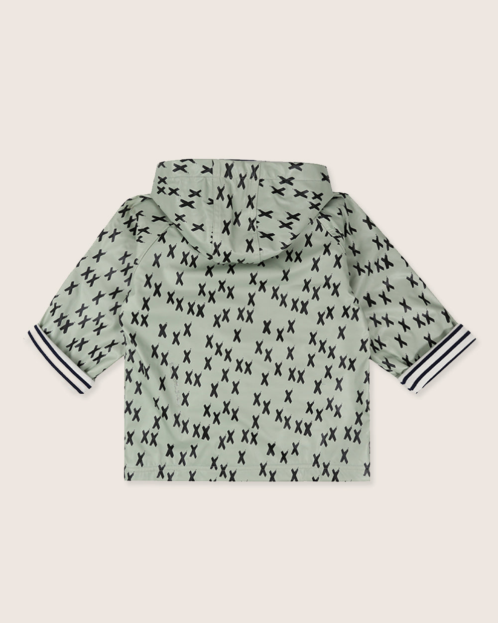 Green Kisses Print Hooded Raincoat