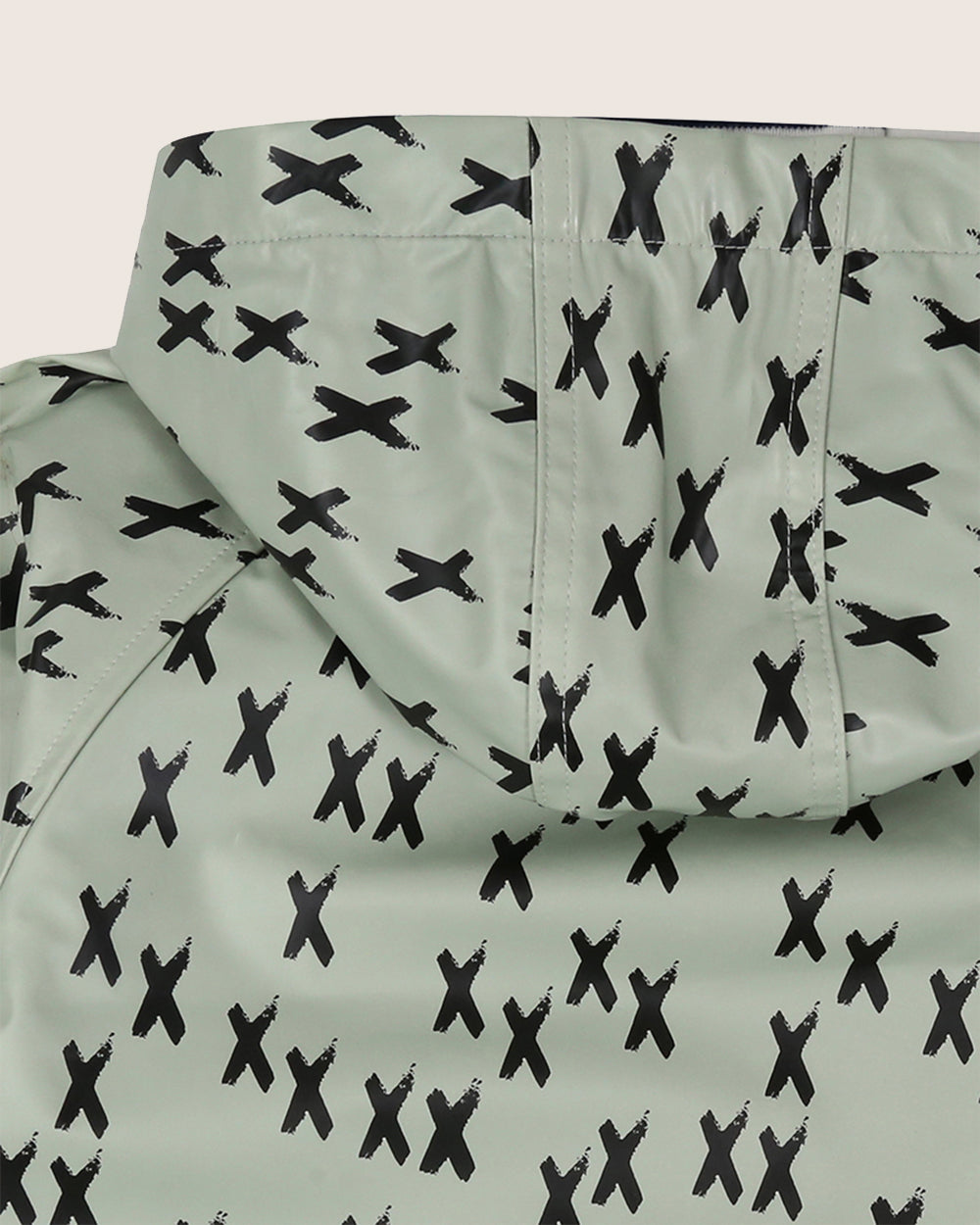 Green Kisses Print Hooded Raincoat
