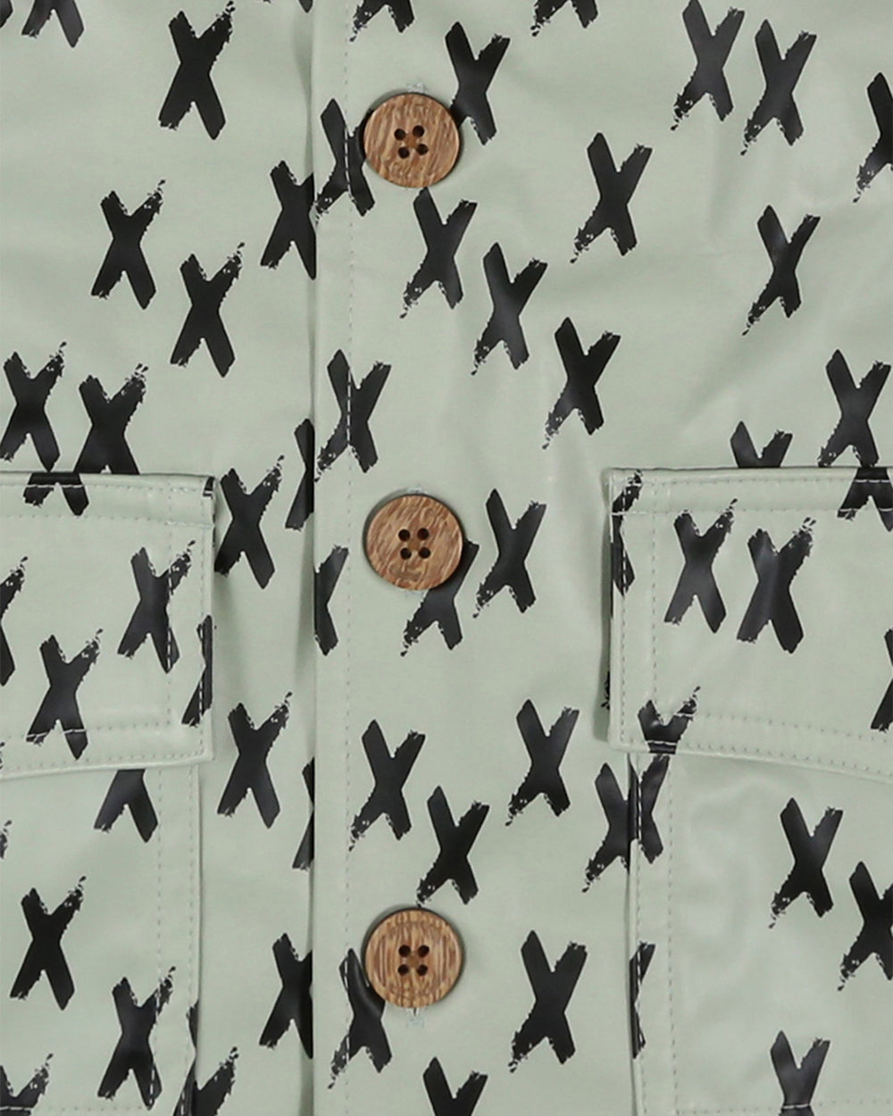 Green Kisses Print Hooded Raincoat