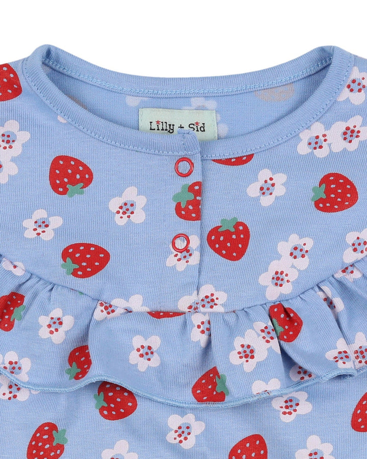 organic cotton Multicoloured Strawberry Print Top And Legging Set- image 2