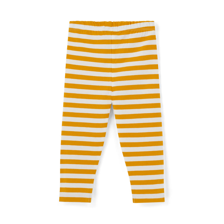 Yellow and white striped pants on a white background