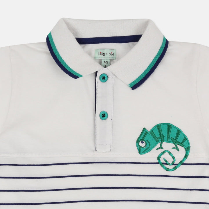 White Lizard And Friends Applique T-Shirt