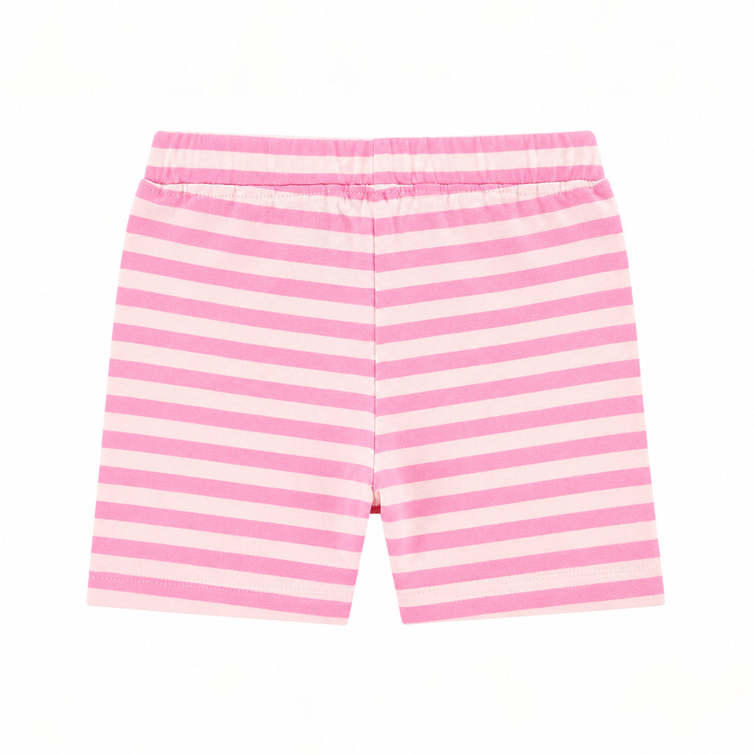 Pink Stripe Print Cycling Shorts