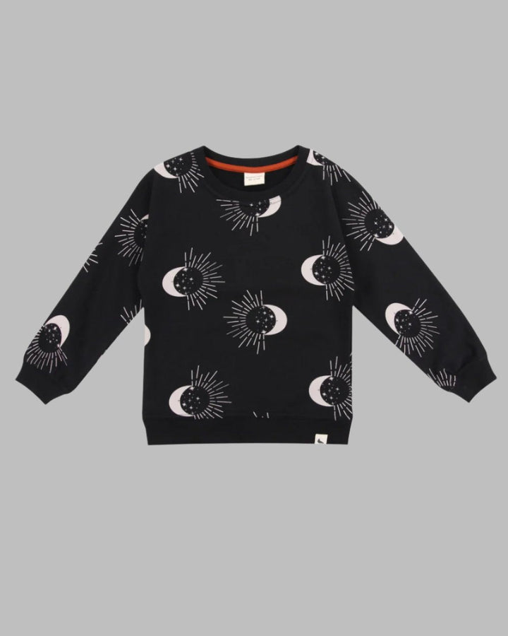 Black Astrology Print Sweatshirt