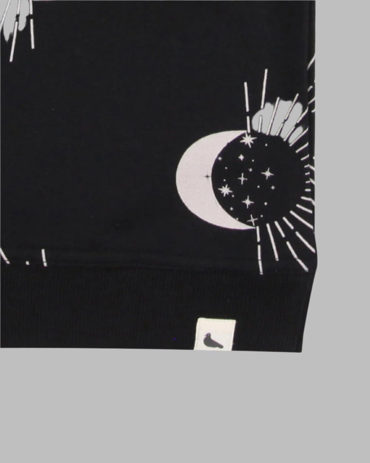 Black Astrology Print Sweatshirt