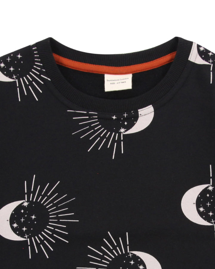 Black Astrology Print Sweatshirt
