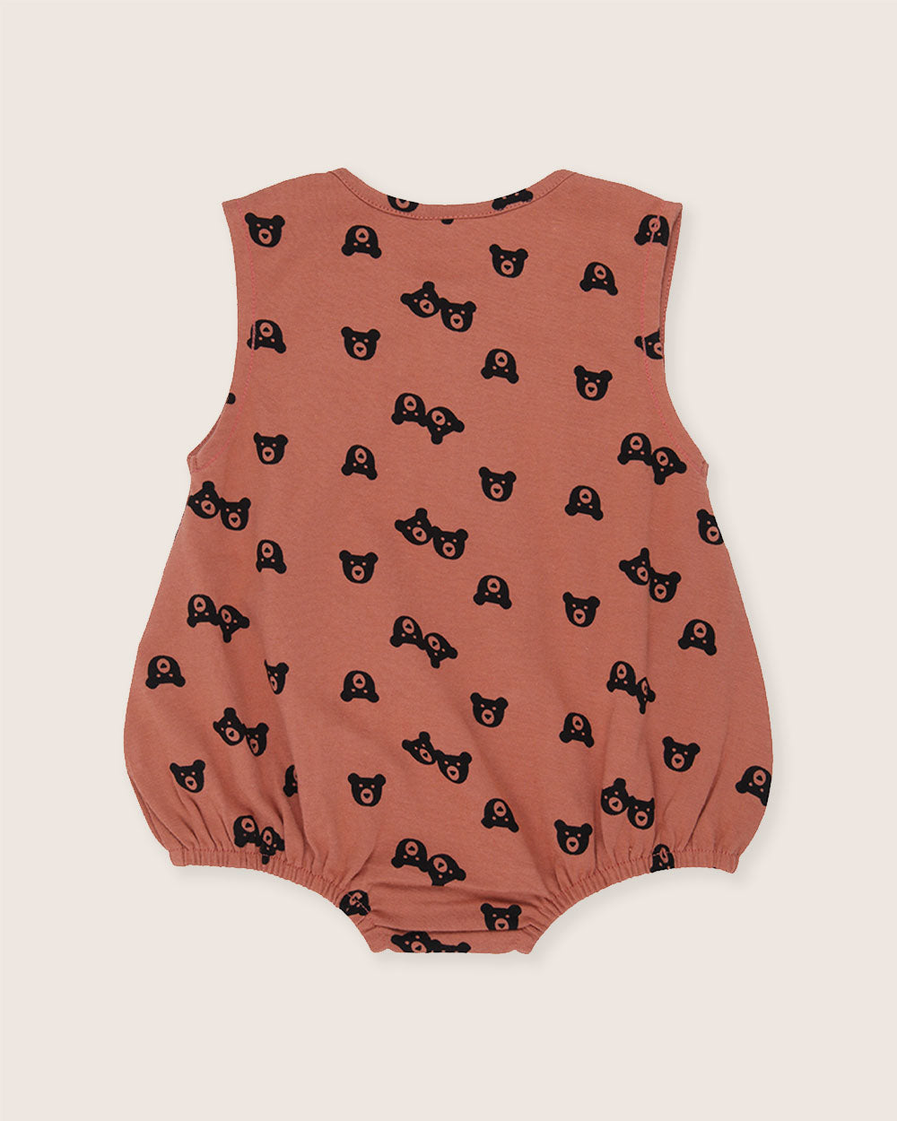 Red Bear Print Bubble Romper