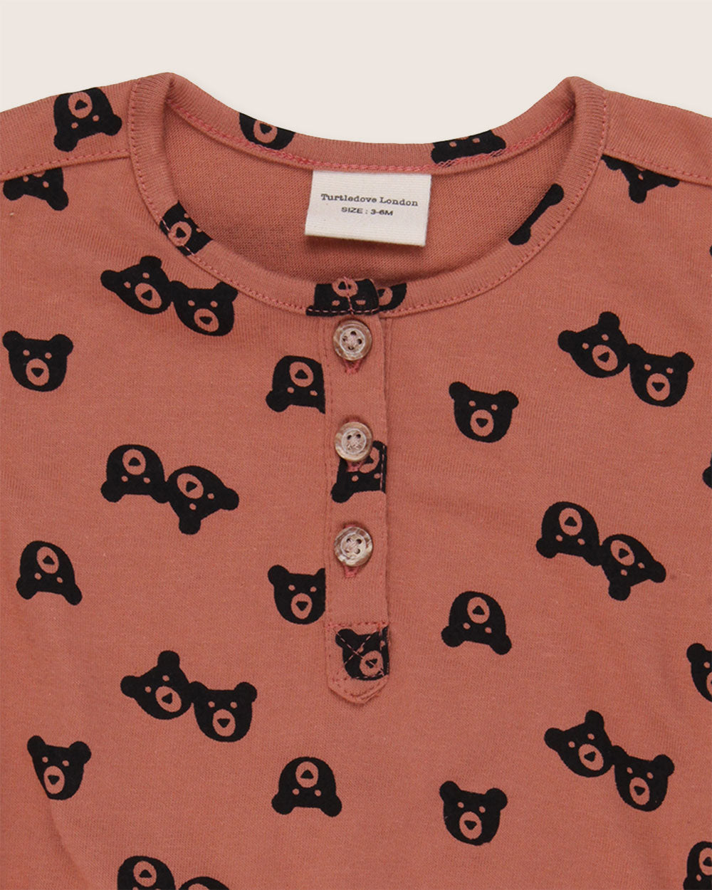 Red Bear Print Bubble Romper