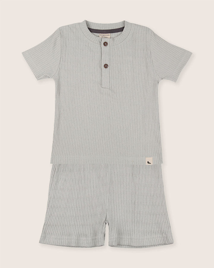 Light Green Rib T-shirt & Short Set