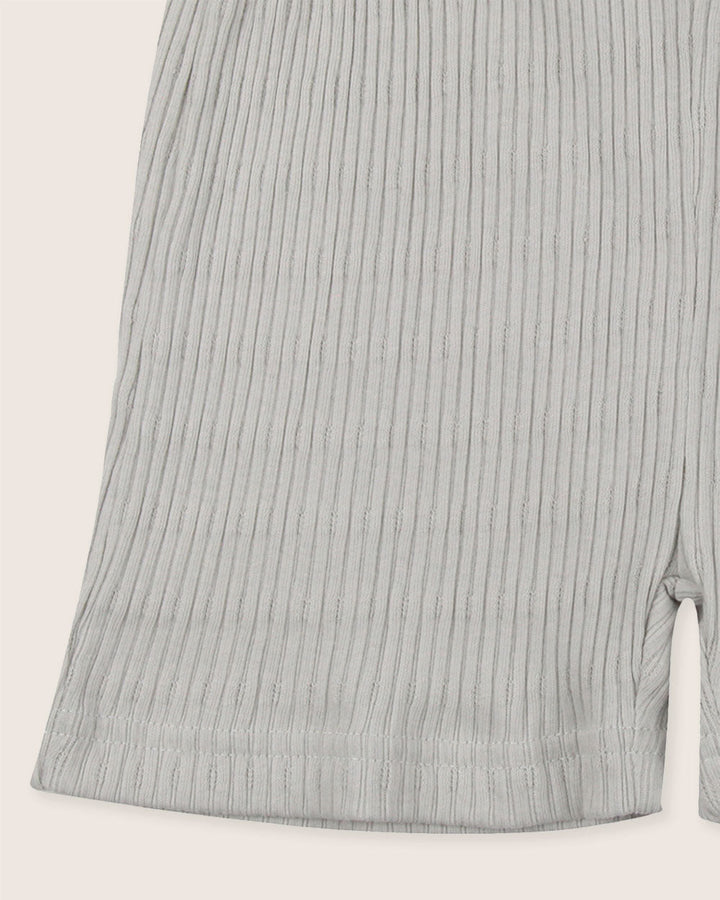 Light Green Rib T-shirt & Short Set