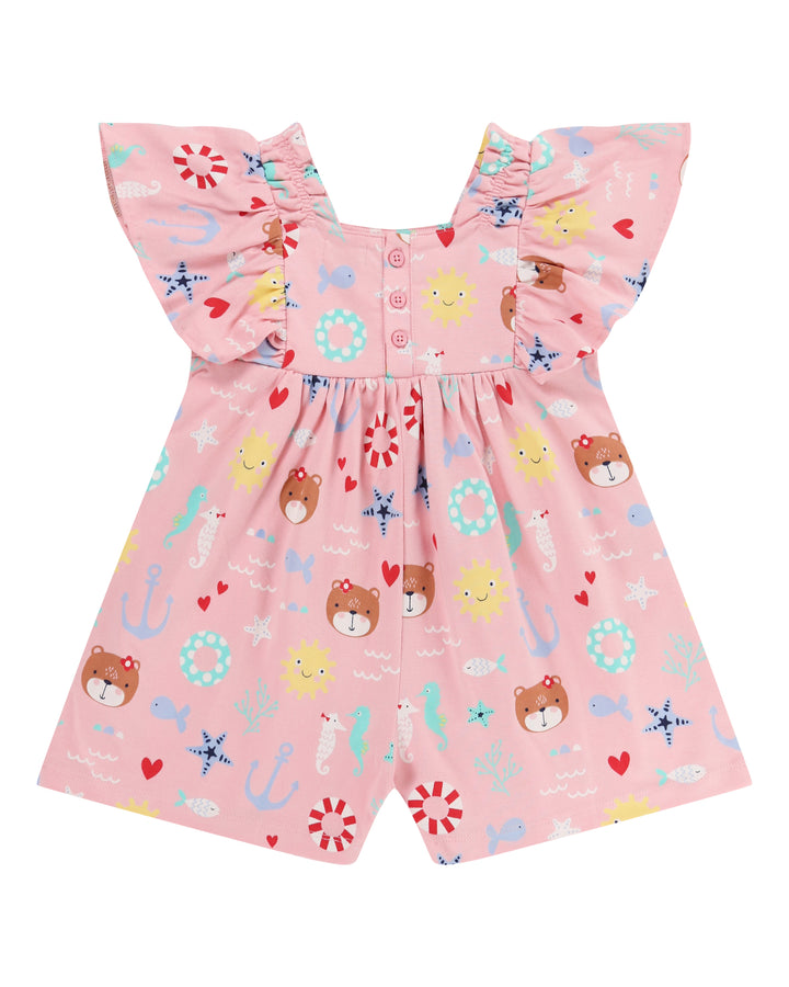 Pink Lilly And Friends Print Playsuit - image 1