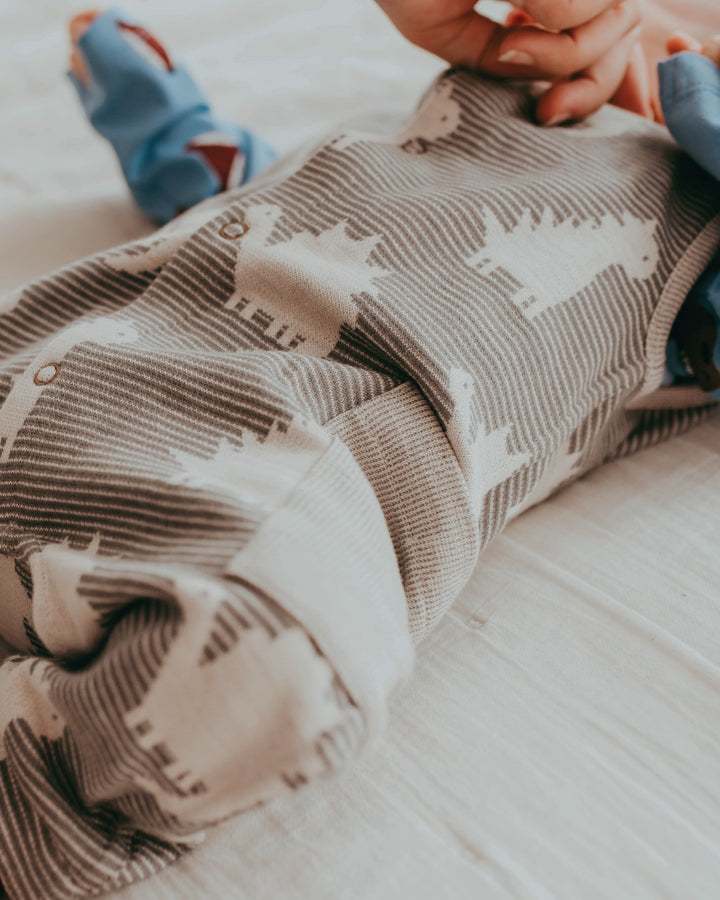 organic cotton dinosaur print reversible romper - image 4