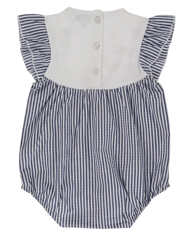 organic cotton stripe and applique sleeveless romper - image 2