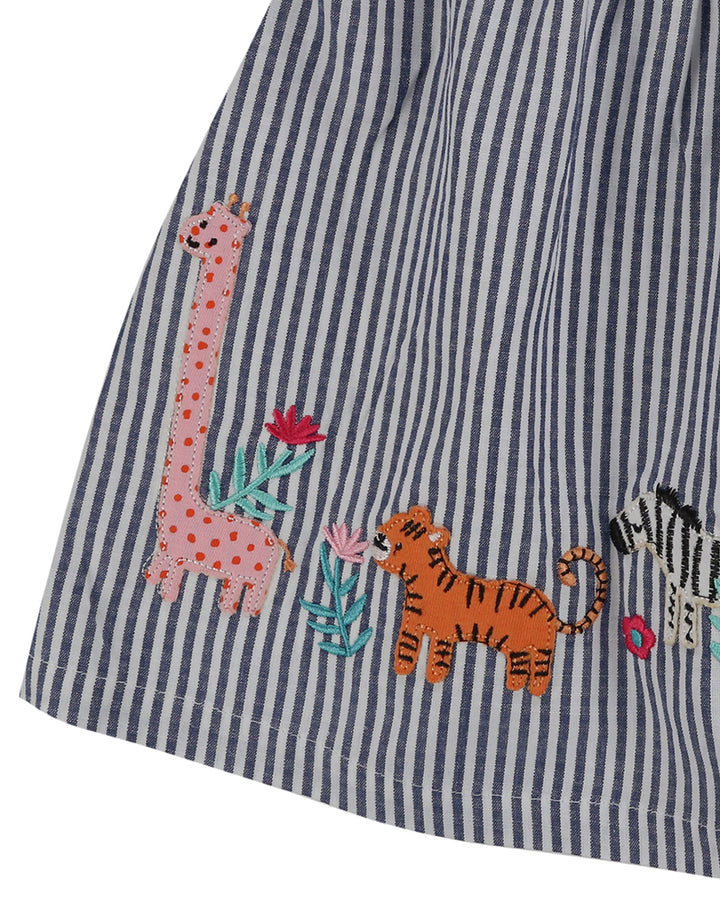 organic cotton Multicoloured Animal Safari and stripe print Dress - image 3