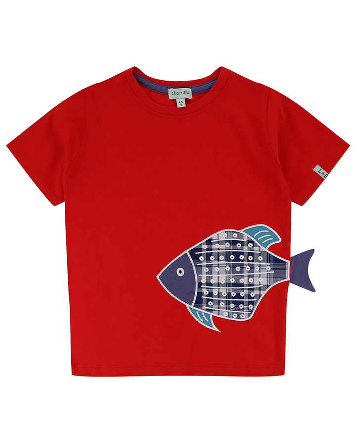 organic cotton 3D fish tail short sleeve t-shirt - image 1