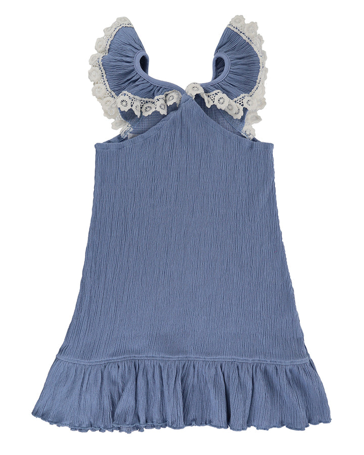 organic cotton Blue Cat Print sleevless Dress - image 2
