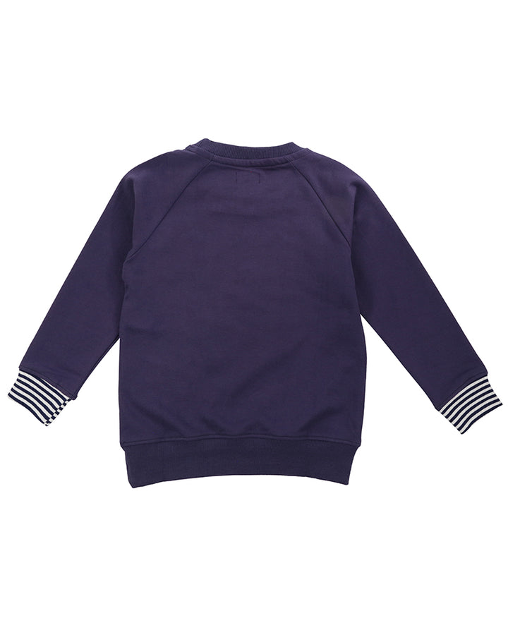 organic cotton Navy Say What Slogan Print full sleeve Sweatshirt - image 2
