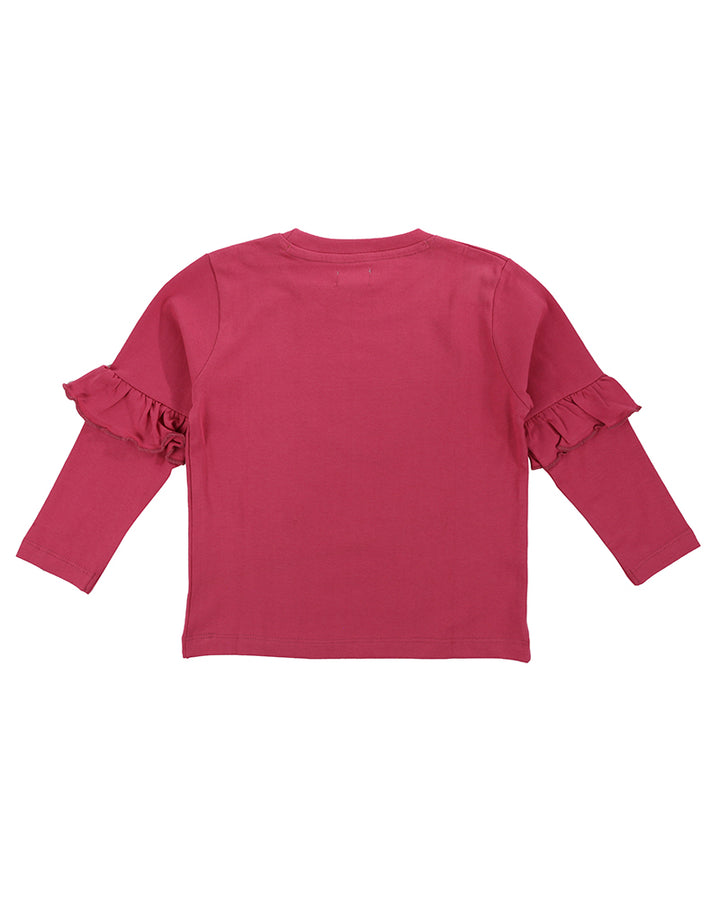 organic cotton frill sleeve pink full sleeves top - image 2