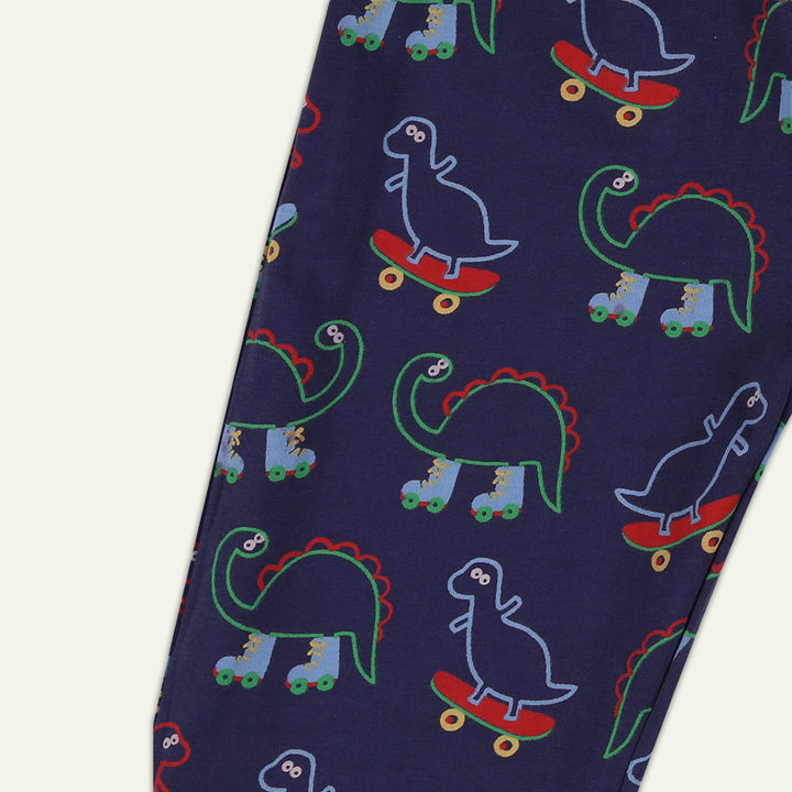 organic cotton dinosaur print and stripe reversible shorts - image 3