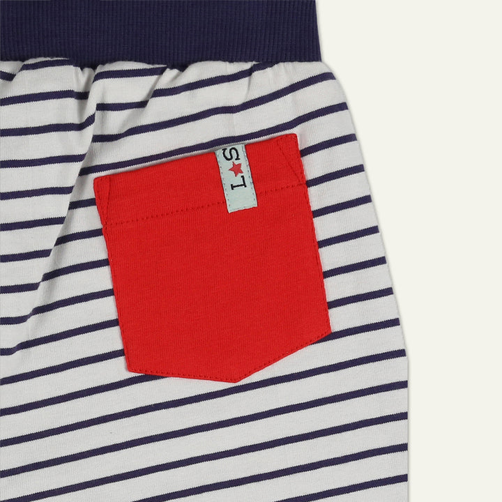organic cotton dinosaur print and stripe reversible shorts - image 2