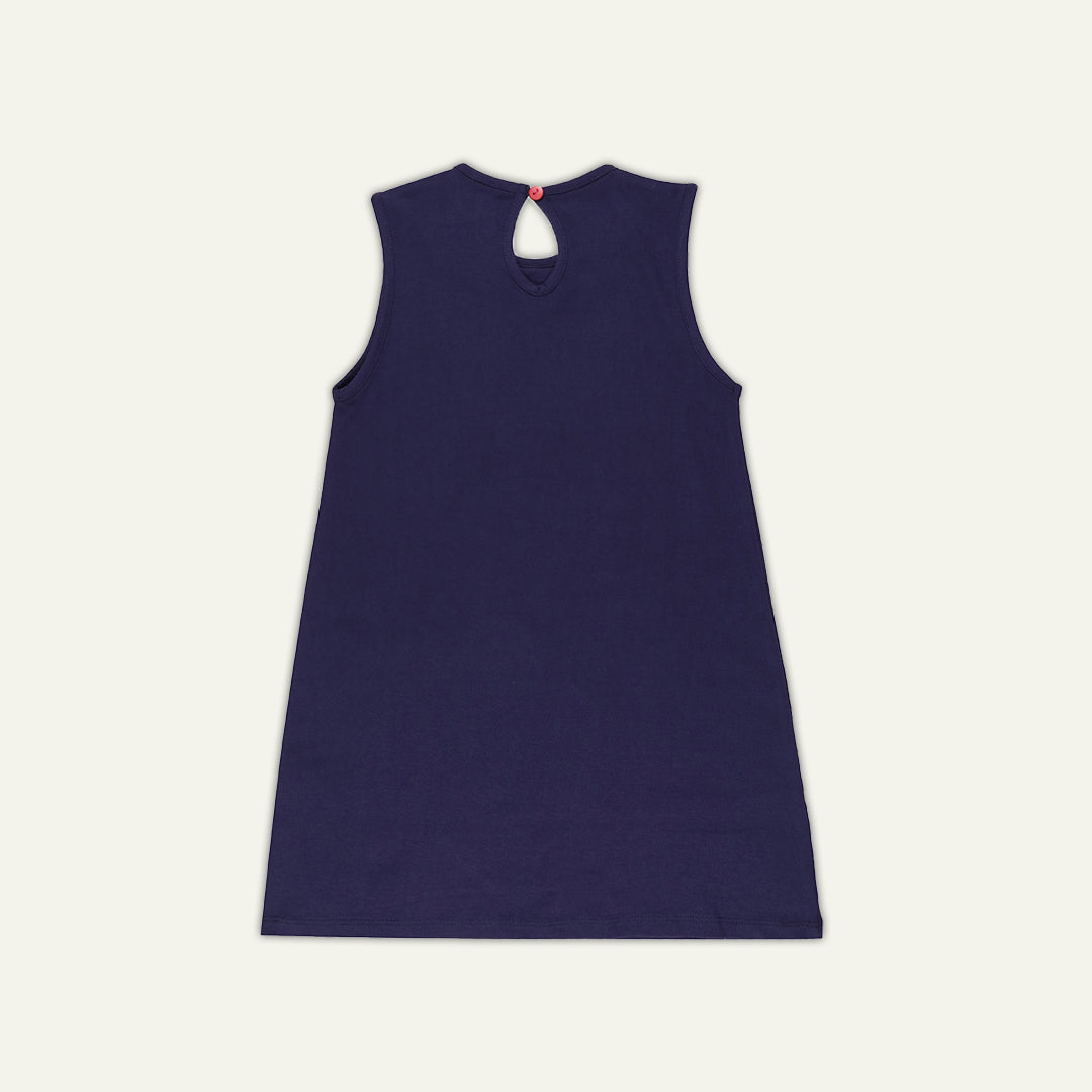 organic cotton peacock applique collar dress - image 2