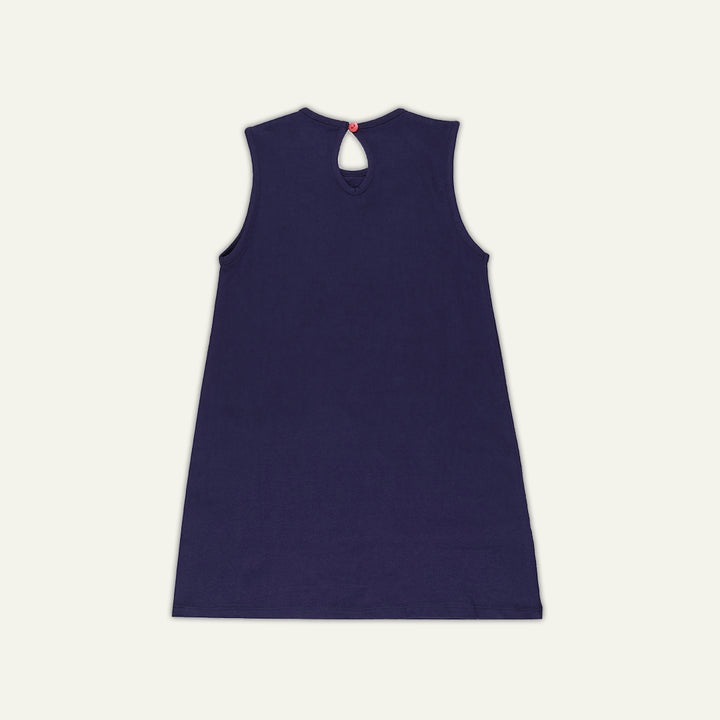 organic cotton peacock applique collar dress - image 2