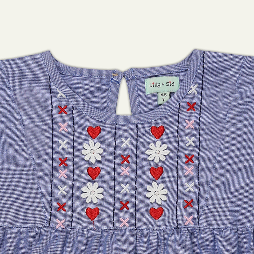organic cotton embroidered yoke dress - image 2