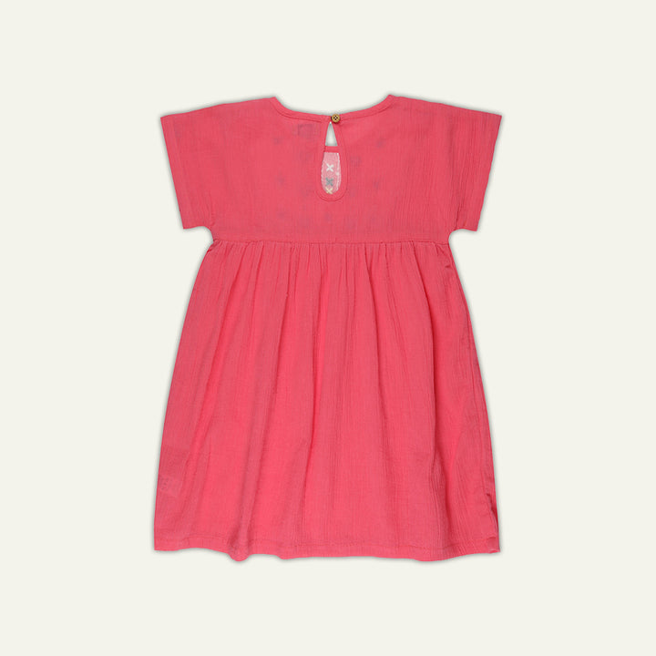 organic cotton prink EMBROIDERED YOKE DRESS - image 2
