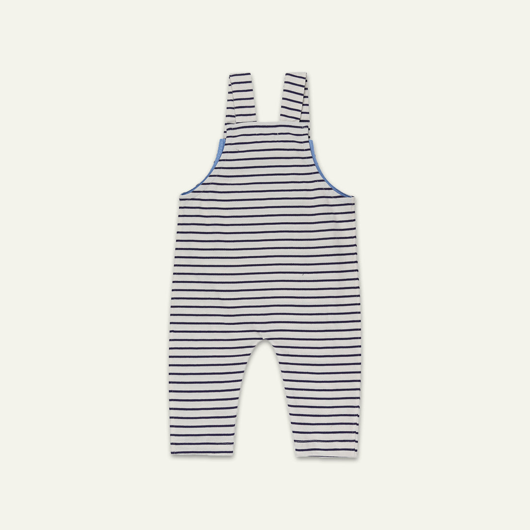 organic cotton navy stripe dungarees - image 3