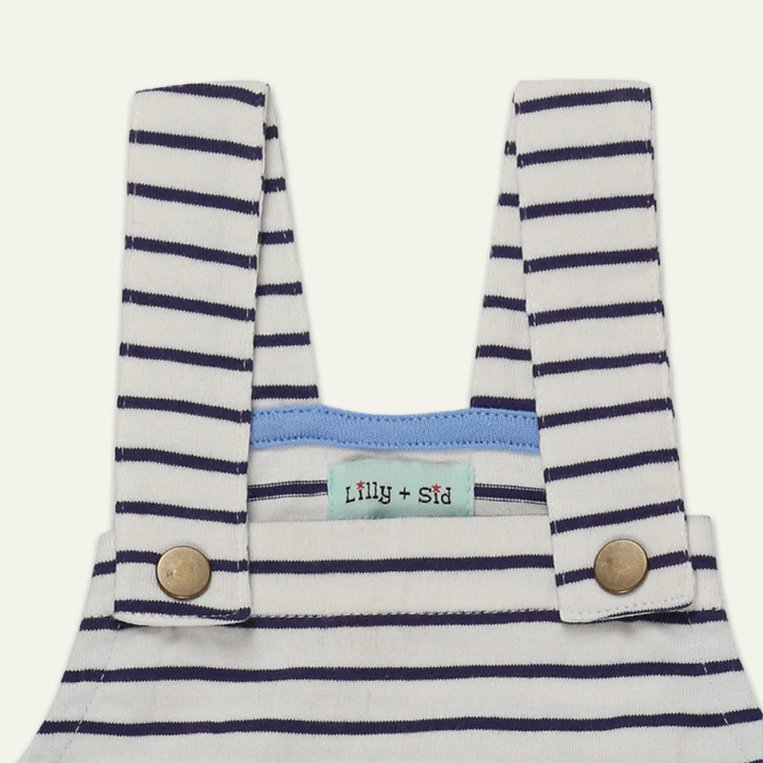 organic cotton navy stripe dungarees - image 2