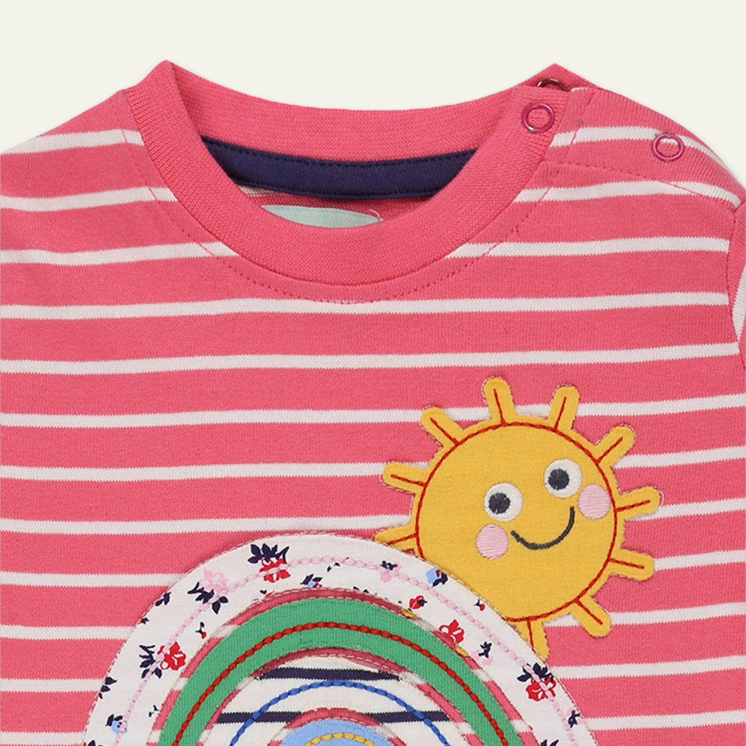 APPLIQUE RAINBOW and stripe short sleeve ROMPER - image 2