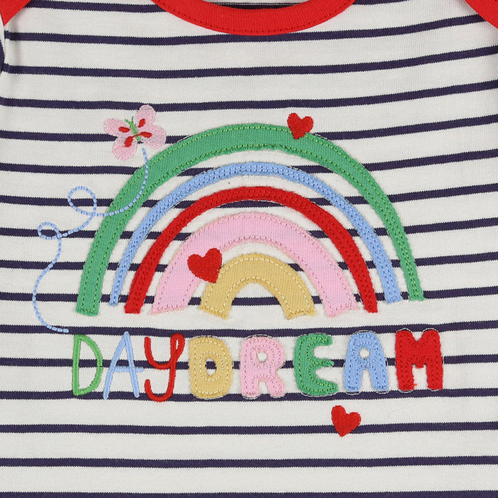 organic cotton stripe top sweet cherry print set - image 2