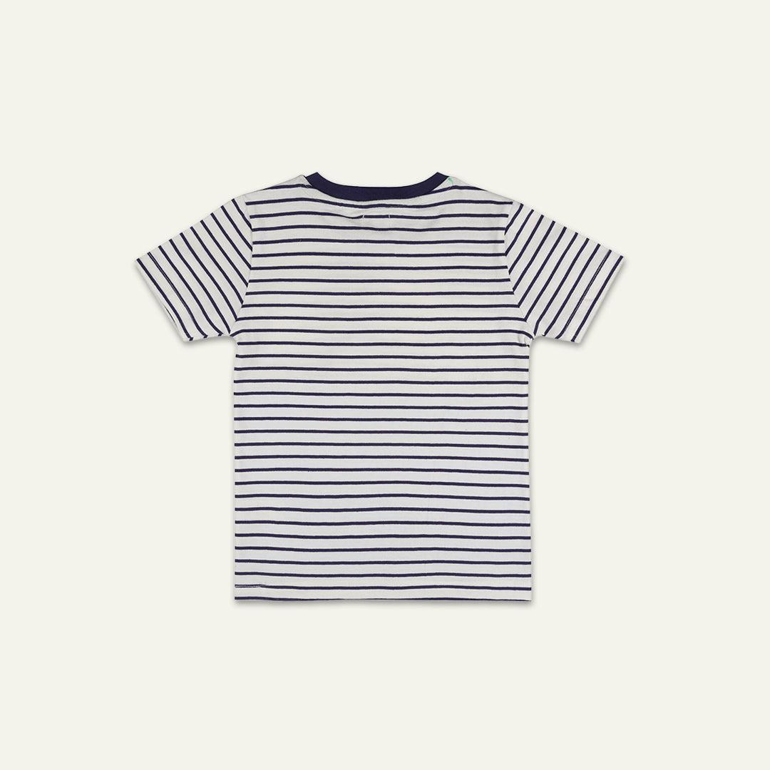 organic cotton patchwork crocodile stripe short sleeve t-shirt - image 2