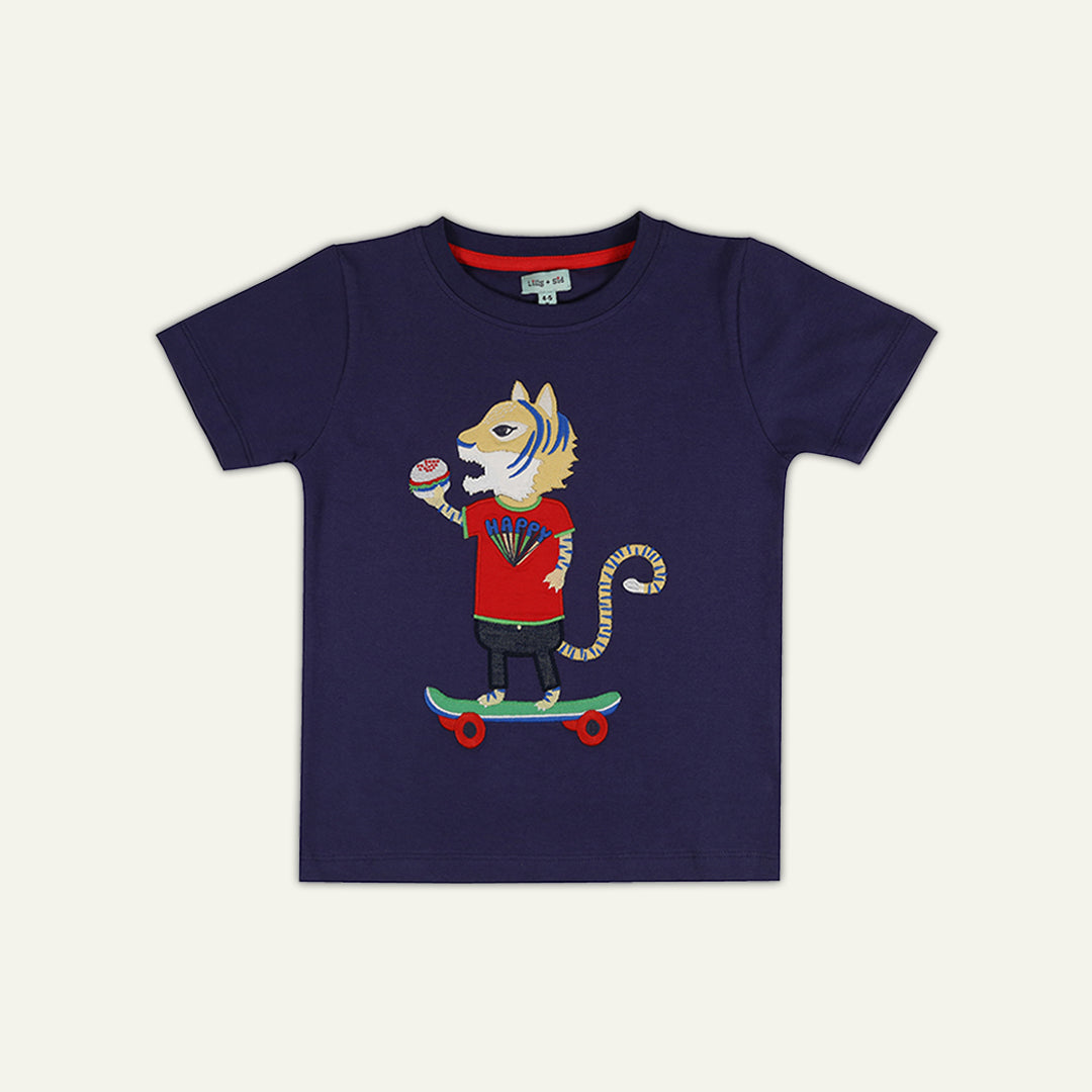 Skating Tiger Navy T-Shirt