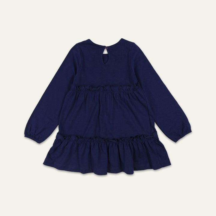 organic cotton tiered and embroidered jersey dress - image 3