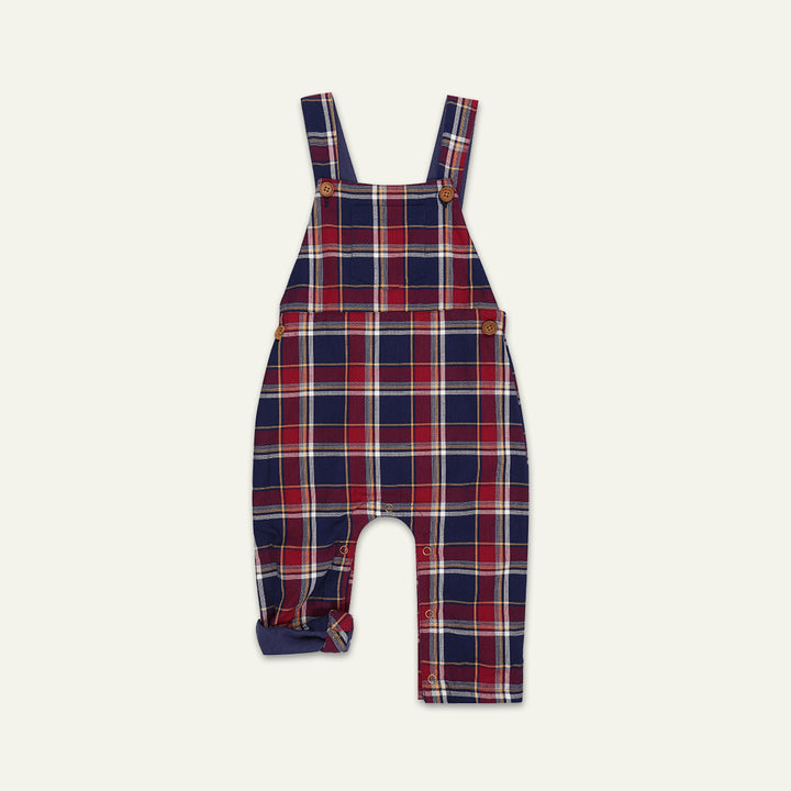 organic cotton check print dungaree - image 1
