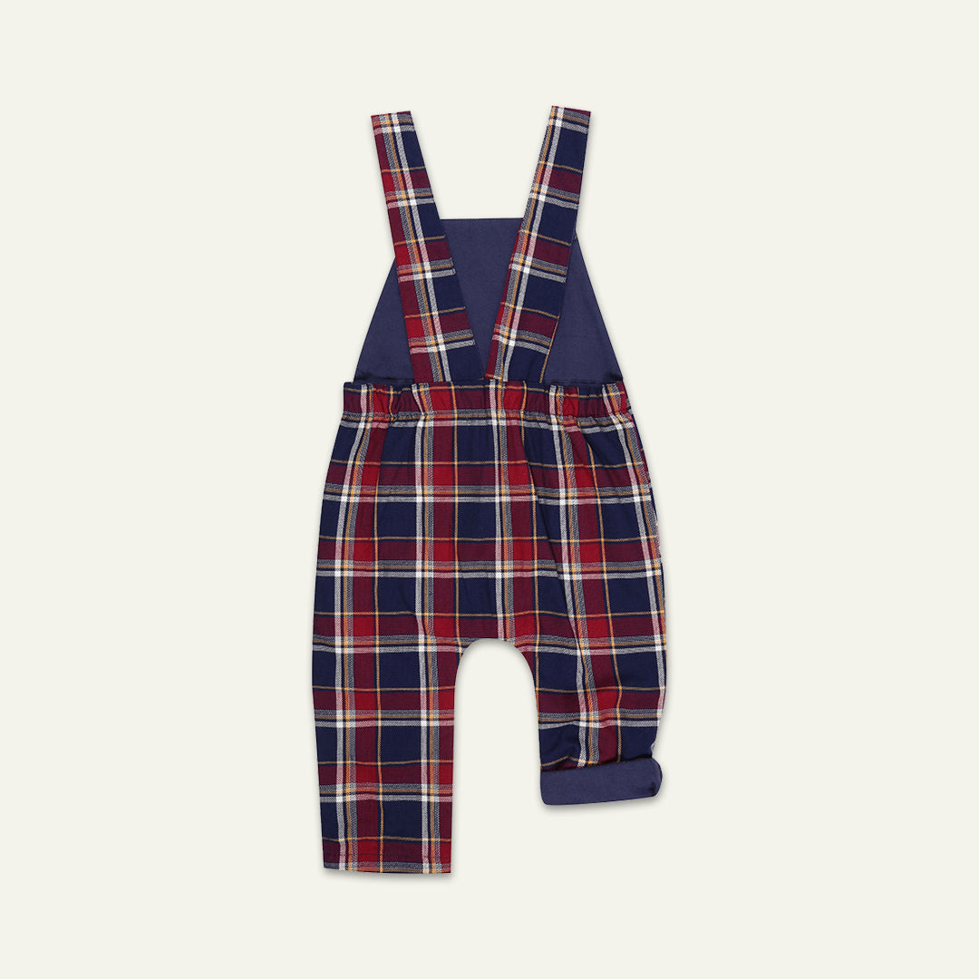 organic cotton check print dungaree - image 3