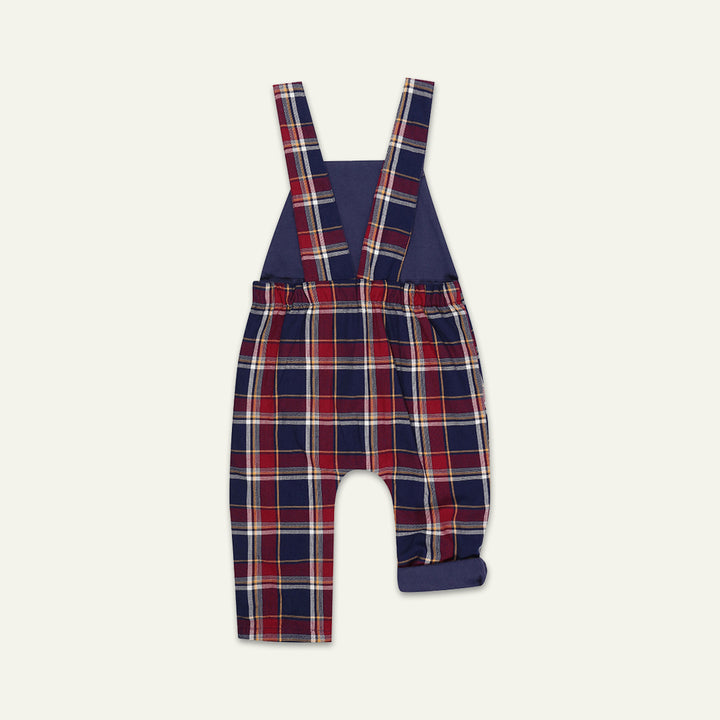 organic cotton check print dungaree - image 3