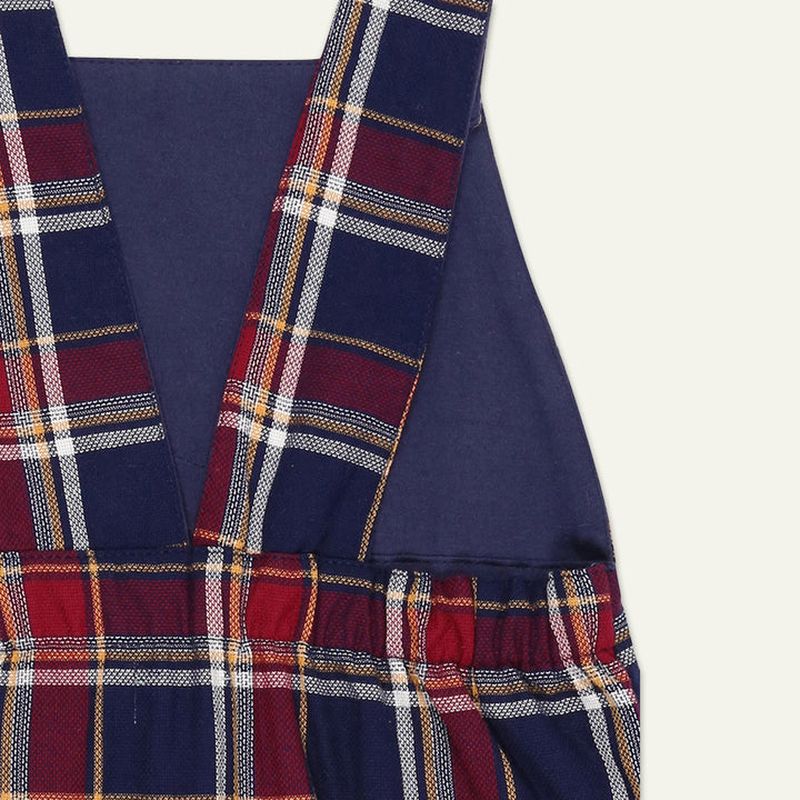 organic cotton check print dungaree - image 2
