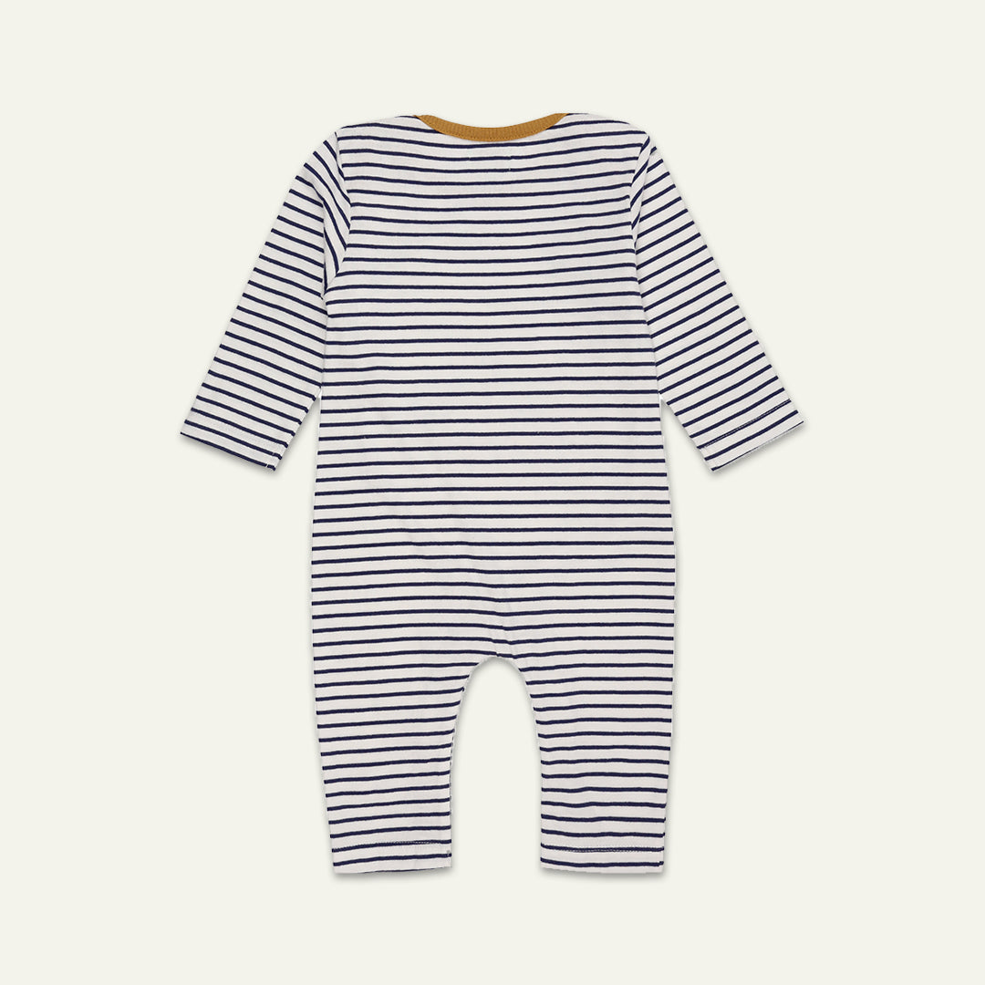 organic cotton applique and stripe romper - image 2