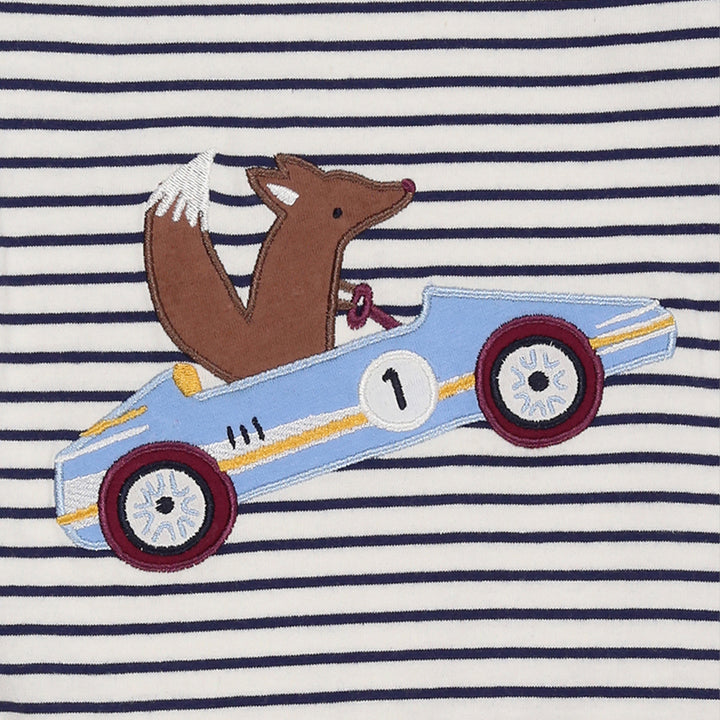 organic cotton applique and stripe romper - image 3