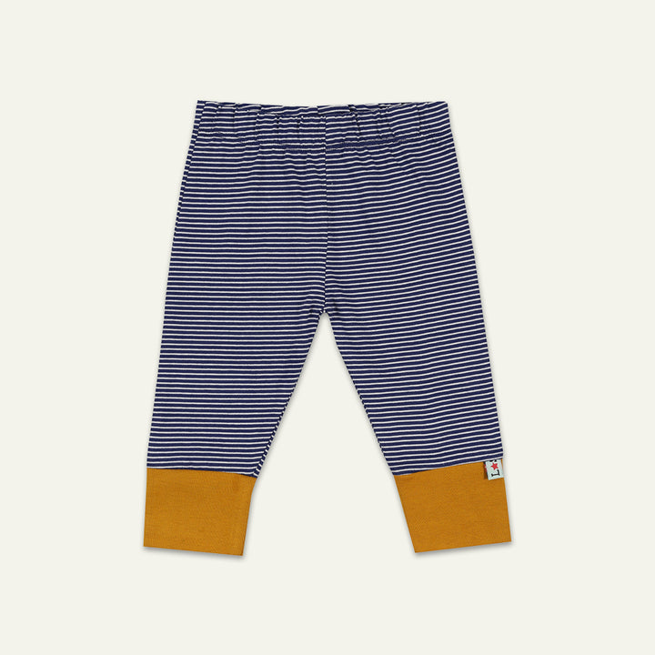 organic cotton 2 pack dinosaur print and navy stripe legging set - image 2