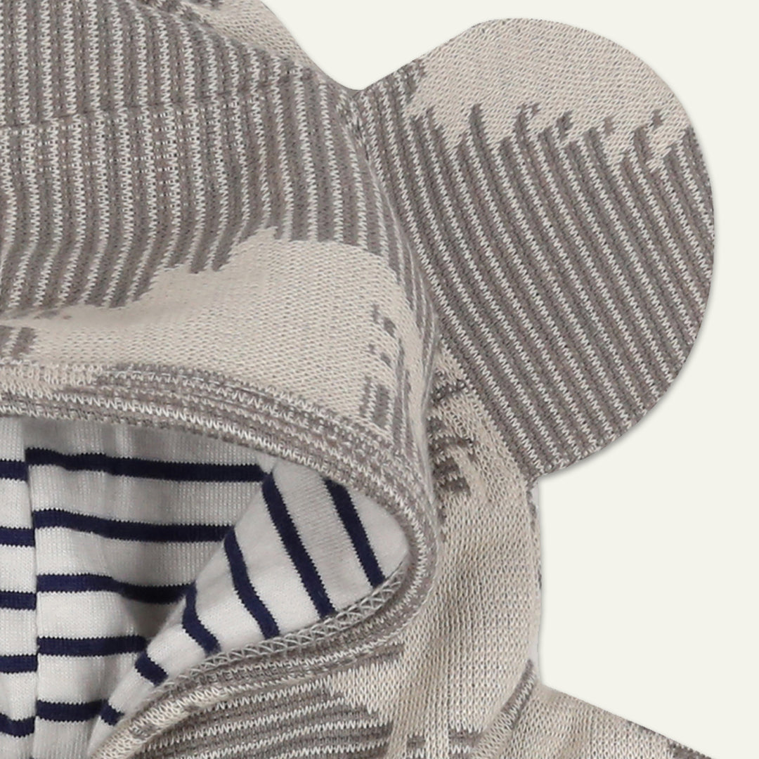organic cotton dinosaur and stripe reversible jacket with hood - image 3
