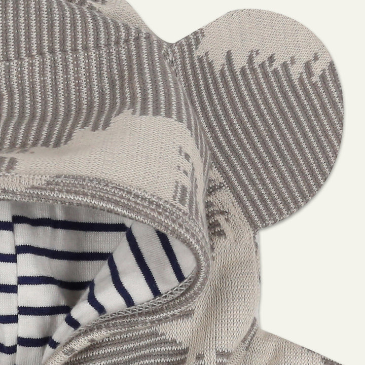 organic cotton dinosaur and stripe reversible jacket with hood - image 3